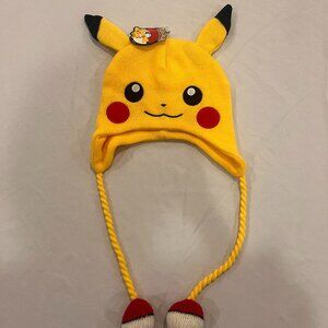 POKEMON Pikachu Winter Knit Beanie Hat Yellow by BIOWORLD NWT